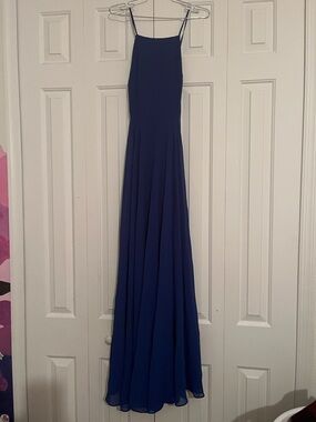 Sleeveless Royal Blue Spaghetti-Strap Maxi Dress